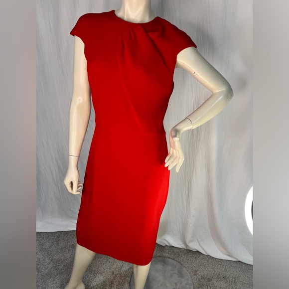 Dior Red silk elongated sheath dress F40 / US8. Vintage 2010’s. - Picture 1 of 9